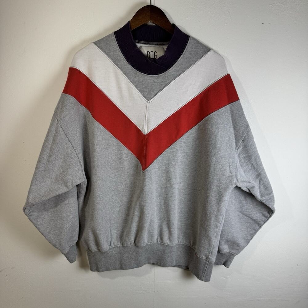 BDG Women's Multicolor Chevron Geometric Pullover Sweater Size‎ S Oversize